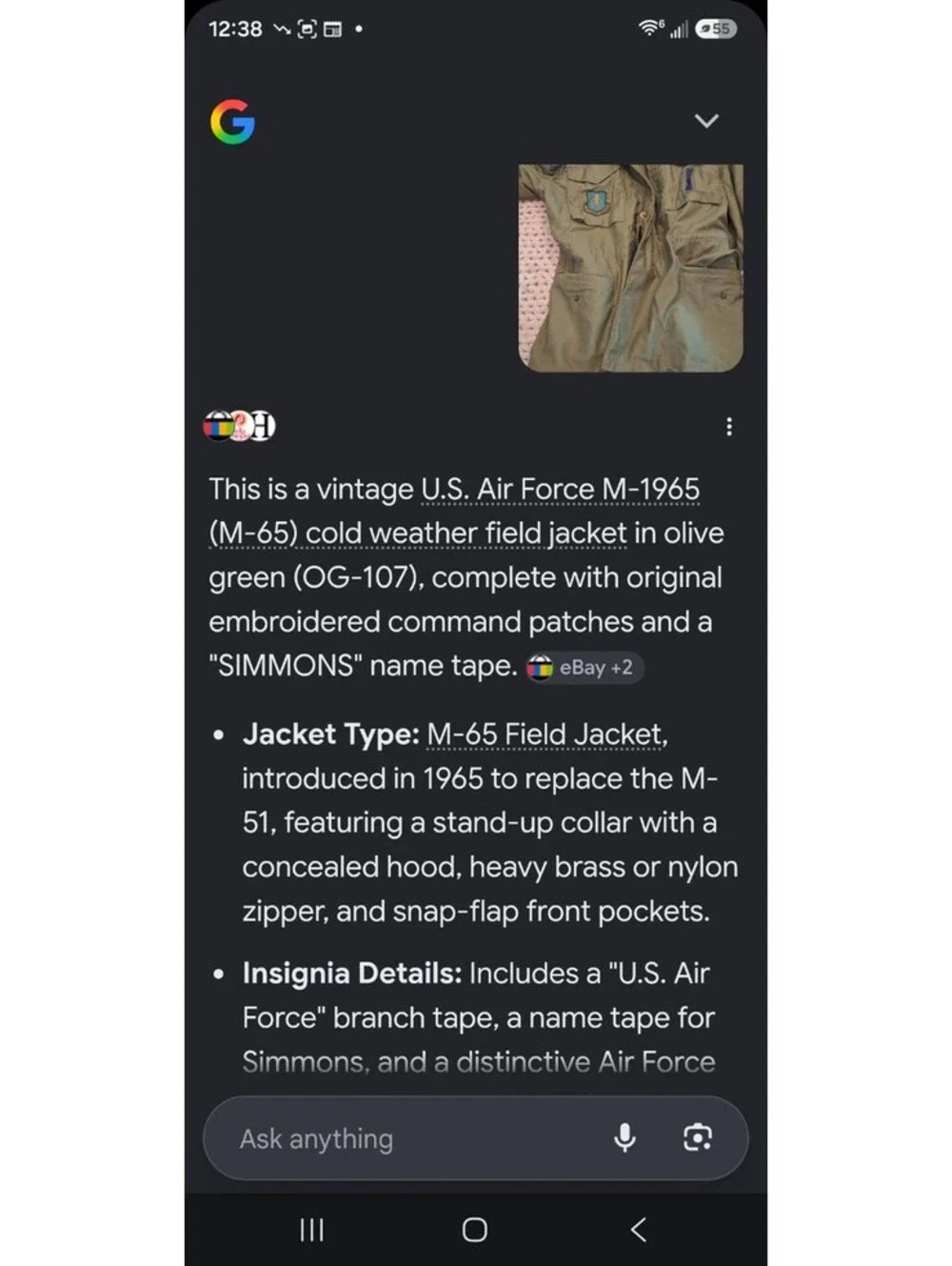 M-65 vintage 1983 cold weather air force military field coat. Medium- Long.